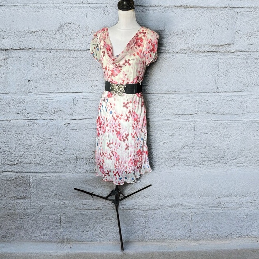 Seraphine Pink Floral dress w/full slip - Picture 6 of 14